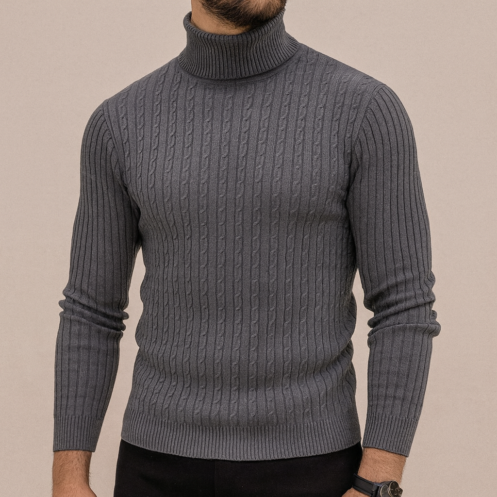 Antoine Men’s Turtleneck Sweater – Classic Soft Knit | Warm Modern Essential