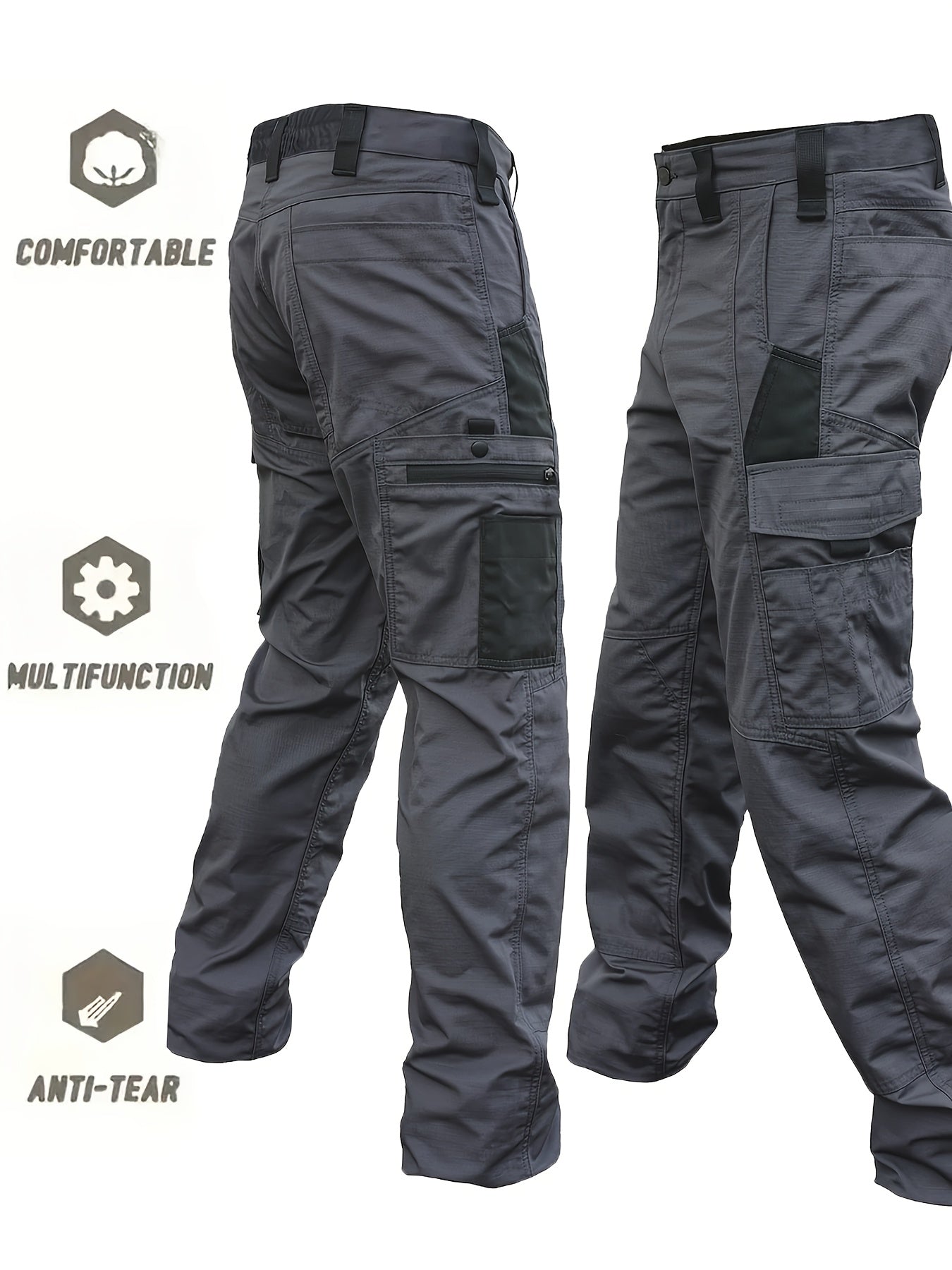 Men’s Outdoor Cargo Pants – Anti-Tear, Multi-Pocket Work Trousers
