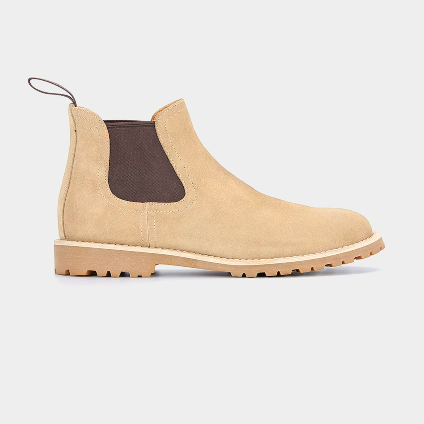 Sand Suede Chelsea Winter Boot – Men’s Warm Slip-On Ankle Boot