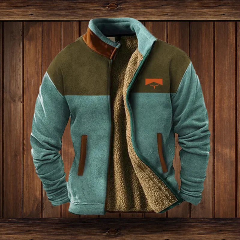 Men’s Outdoor Fleece Winter Jacket – Warm Zip-Up Coat for Cold Weather