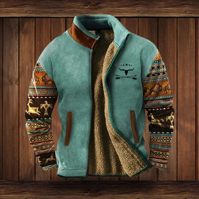 Men’s Outdoor Fleece Winter Jacket – Warm Zip-Up Coat for Cold Weather