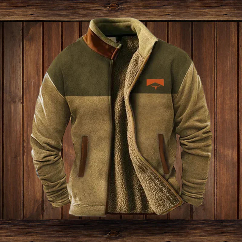 Men’s Outdoor Fleece Winter Jacket – Warm Zip-Up Coat for Cold Weather
