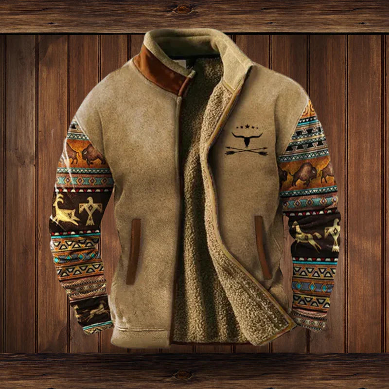Men’s Outdoor Fleece Winter Jacket – Warm Zip-Up Coat for Cold Weather
