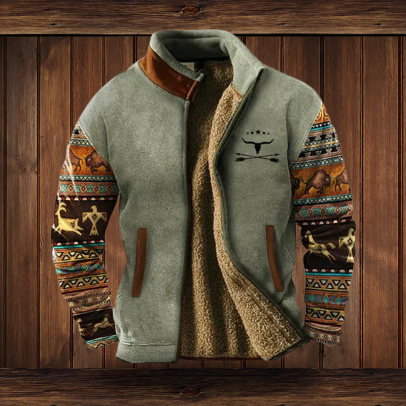 Men’s Outdoor Fleece Winter Jacket – Warm Zip-Up Coat for Cold Weather
