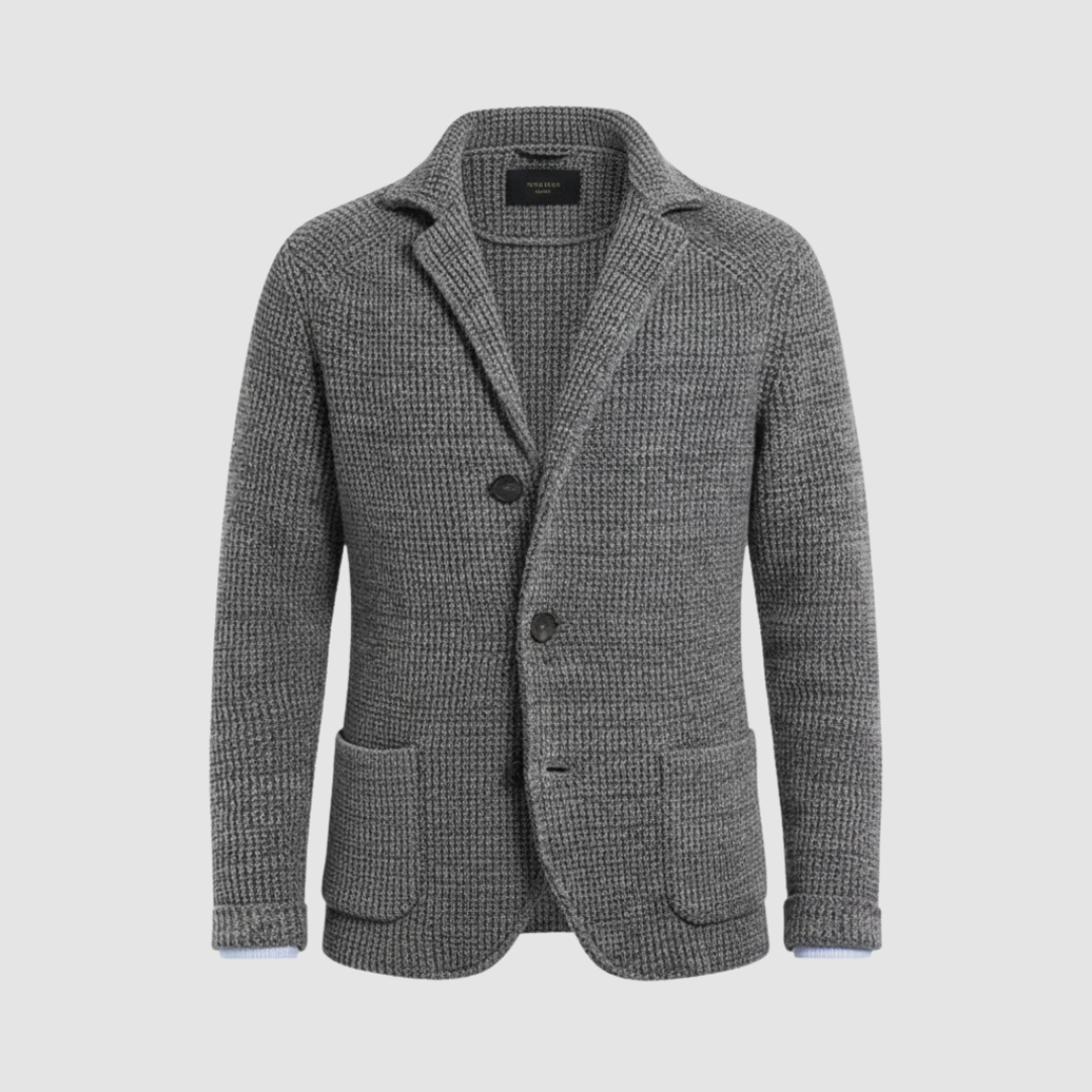 Men’s Honeycomb Knit Blazer – Tailored Soft Jacket | Italian Smart-Casual Elegance