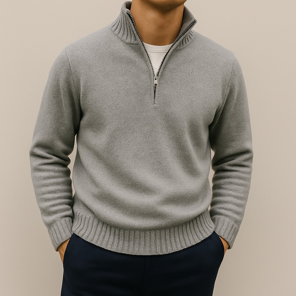 Mathieu Men’s Half-Zip Sweater – Soft Knit Mid-Layer | Modern Everyday Comfort