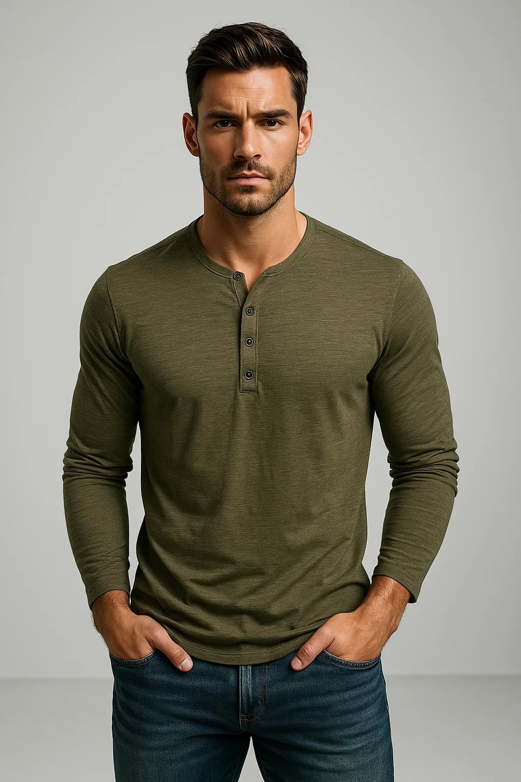 Spraykis | Men's Henley T-Shirt Long Sleeve