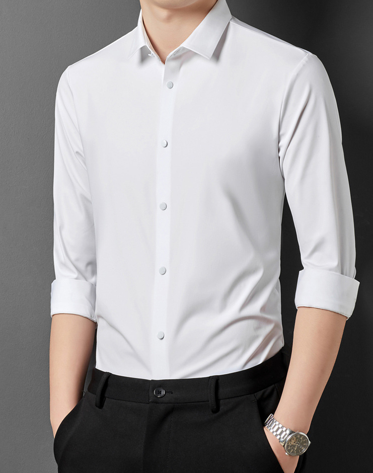 Fleurant Adjustable-Tech Shirt – Men’s Smart-Fit, Anti-Wrinkle Button-Up