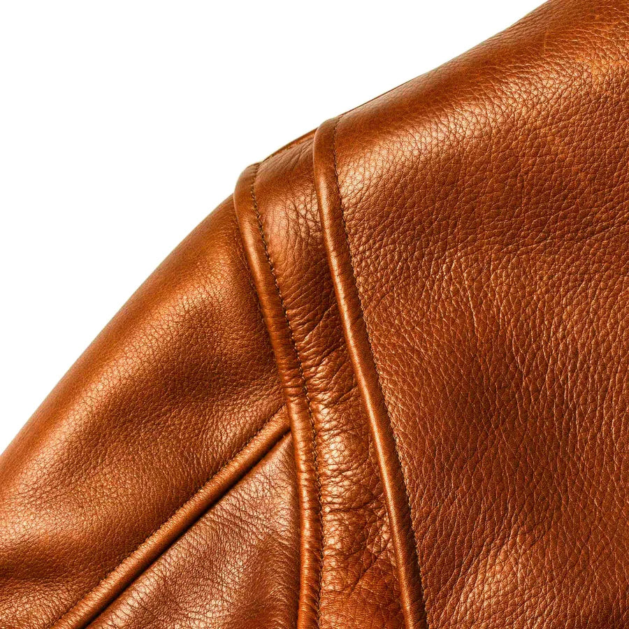 Brown Leather Motor Jacket - Leather Jackets