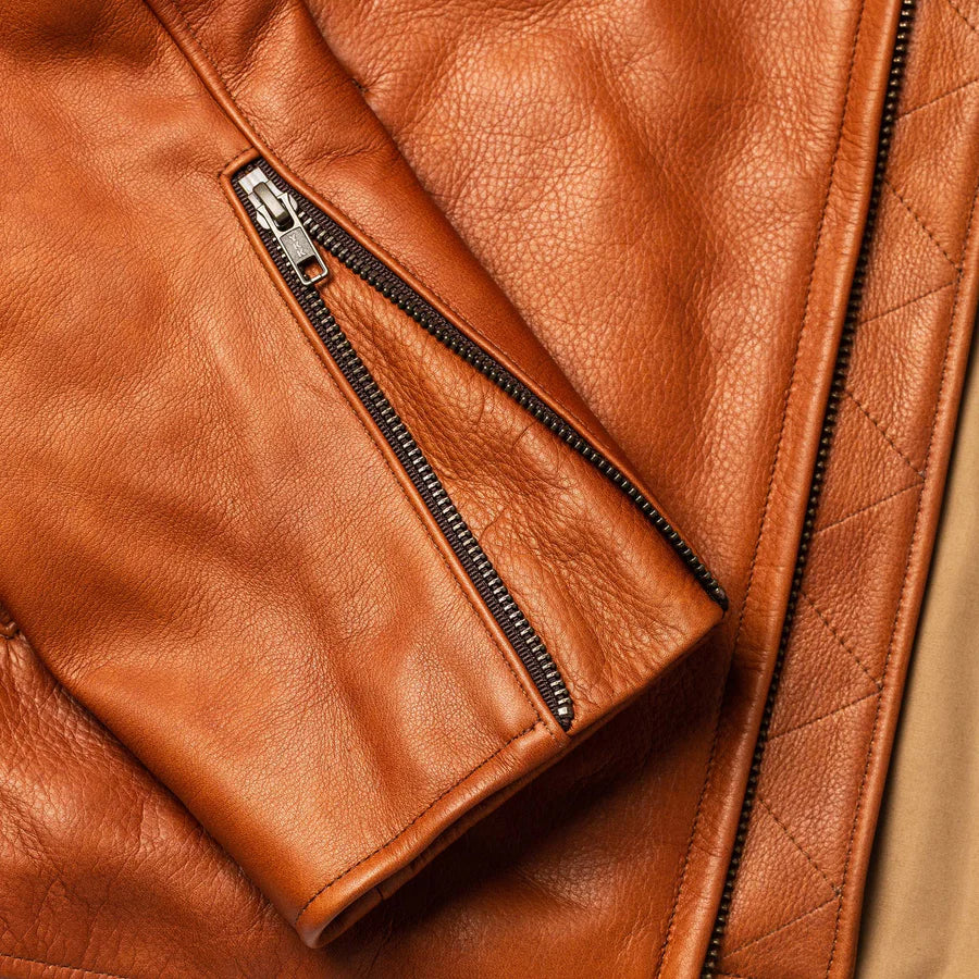 Brown Leather Motor Jacket - Leather Jackets