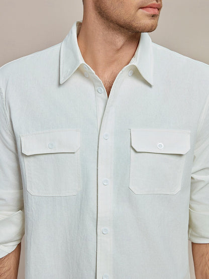 Linen Cotton Turndown Collar Casual Shirt