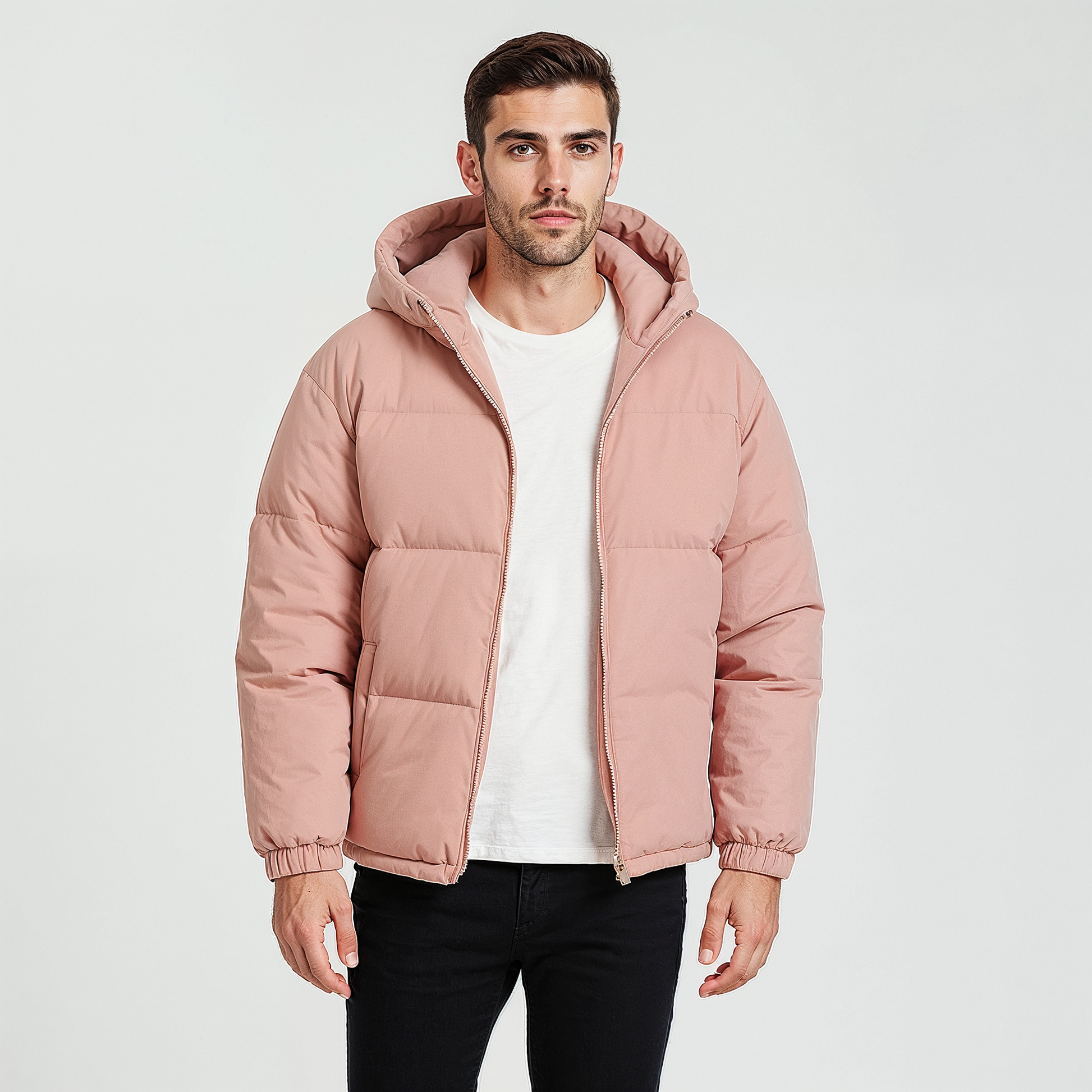 Men’s Classic Hooded Down Puffer Jacket – Warm & Stylish Winter Coat