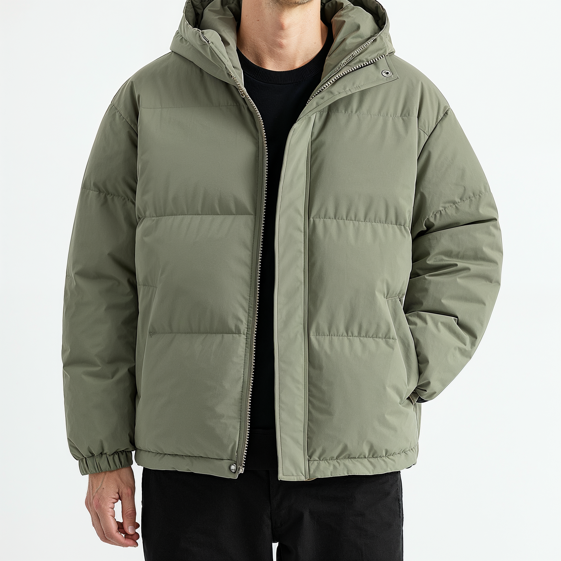 Men’s Classic Hooded Down Puffer Jacket – Warm & Stylish Winter Coat