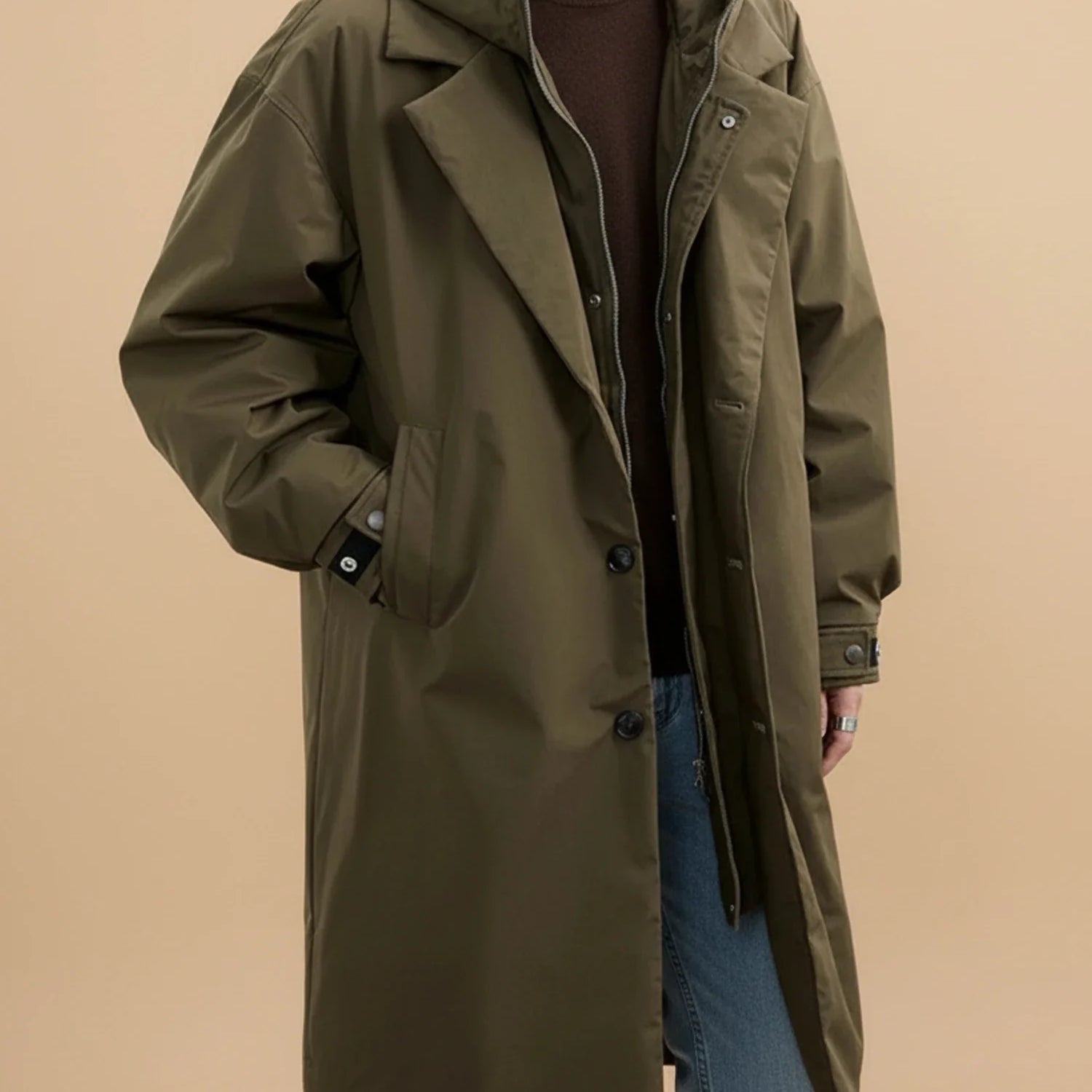 Men’s Waterproof Hooded Overcoat – Lightweight All-Weather Outerwear