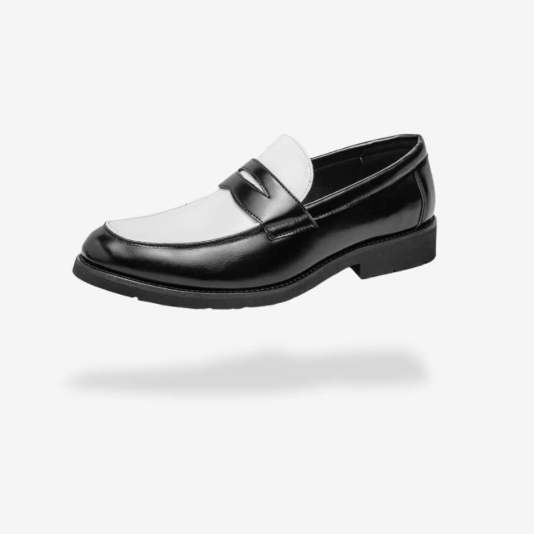 Men’s Black and White Loafers – Classic Contrast, Modern Sophistication