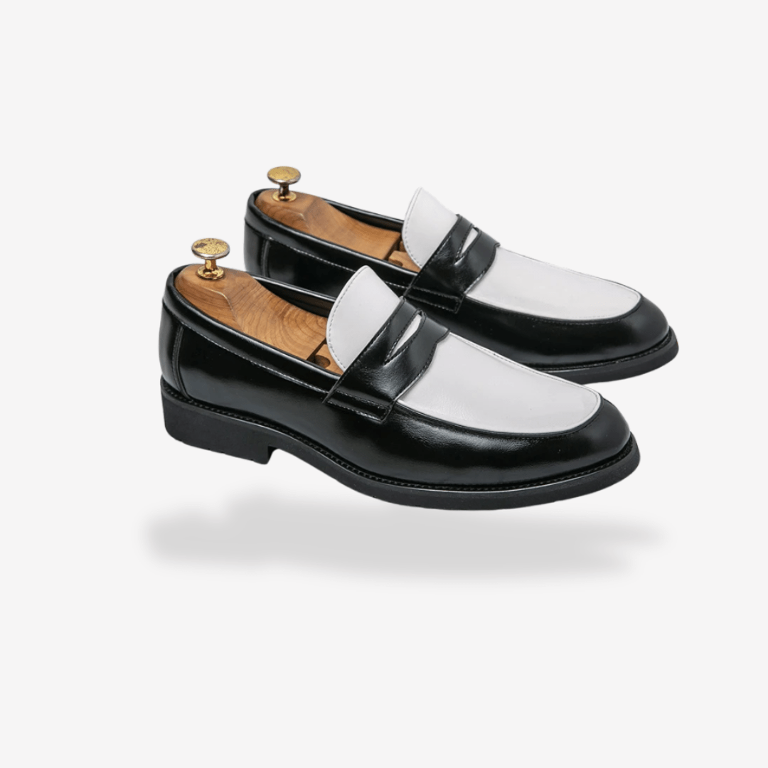 Men’s Black and White Loafers – Classic Contrast, Modern Sophistication