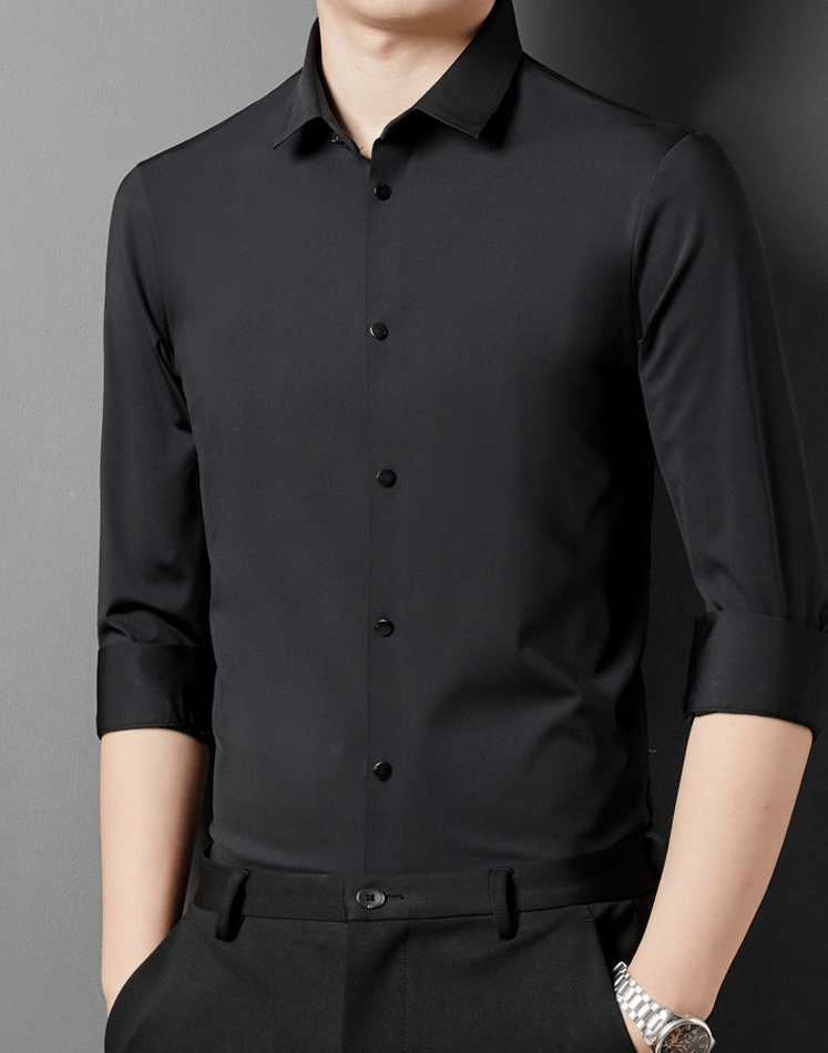 Fleurant Adjustable-Tech Shirt – Men’s Smart-Fit, Anti-Wrinkle Button-Up