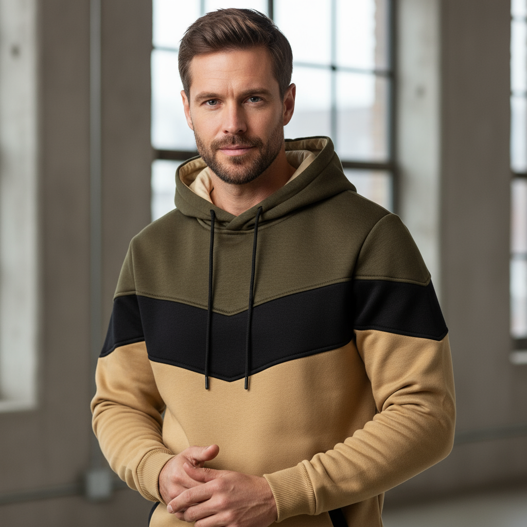 North Royal Striped Hooded Sweatshirt – Men’s Casual Pullover Hoodie