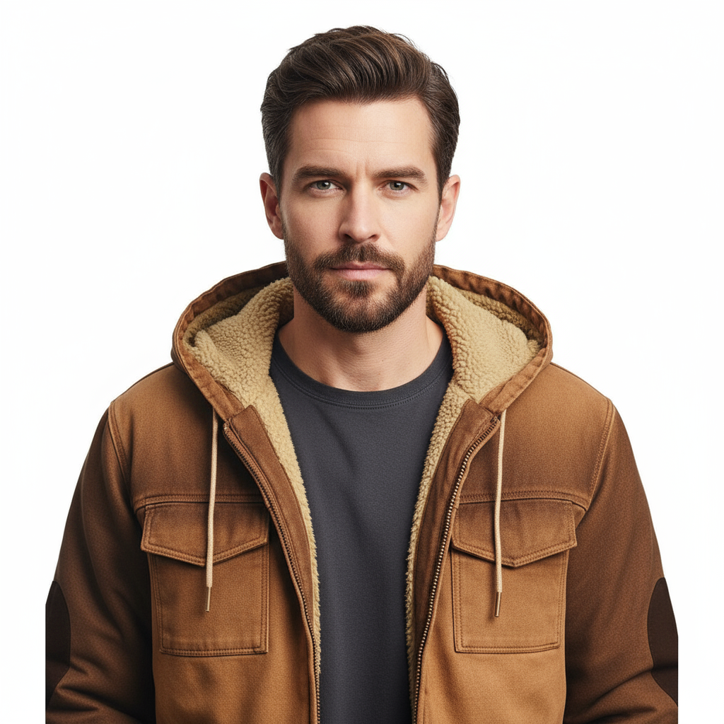 Men’s Retro Double-Layer Jacket – Zipper Front with Inner Pocket & Ethnic-Inspired Design