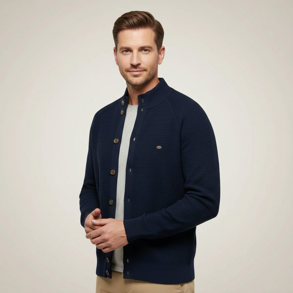 Classic Cashmere Refined Men’s Knit Cardigan – Lightweight, Soft & Stylish