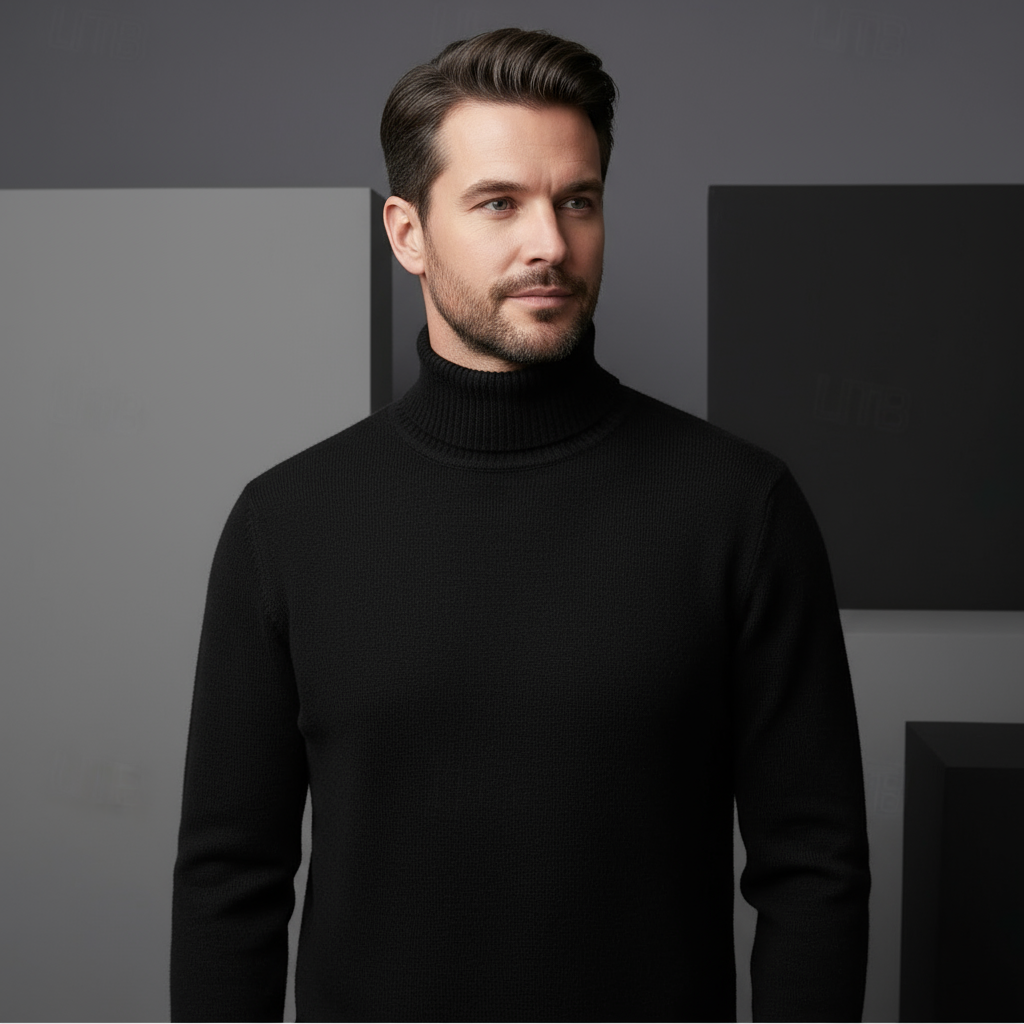 Men’s Merino Wool Turtleneck – Classic Warm Sweater for Casual and Formal Wear