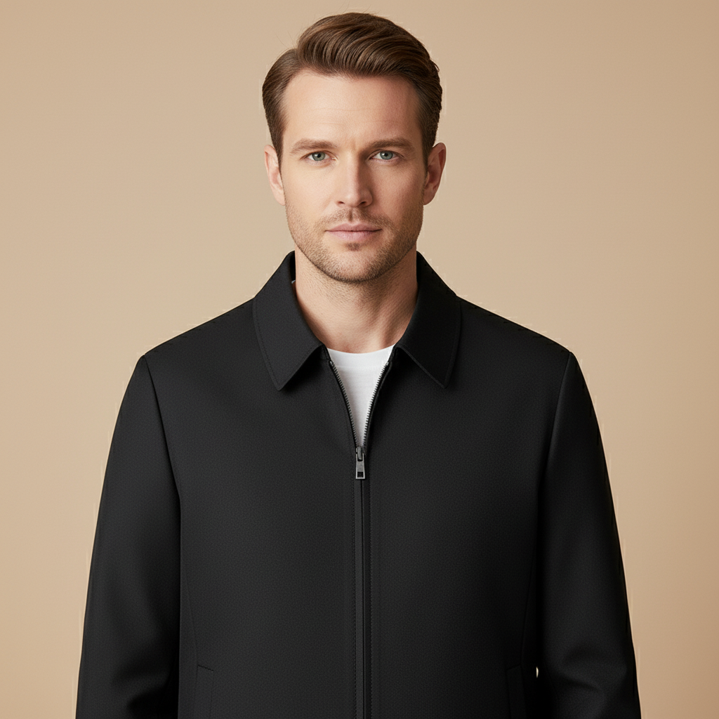 Adolfo Conti Men’s Classic Windbreaker – Lightweight Water-Resistant Jacket