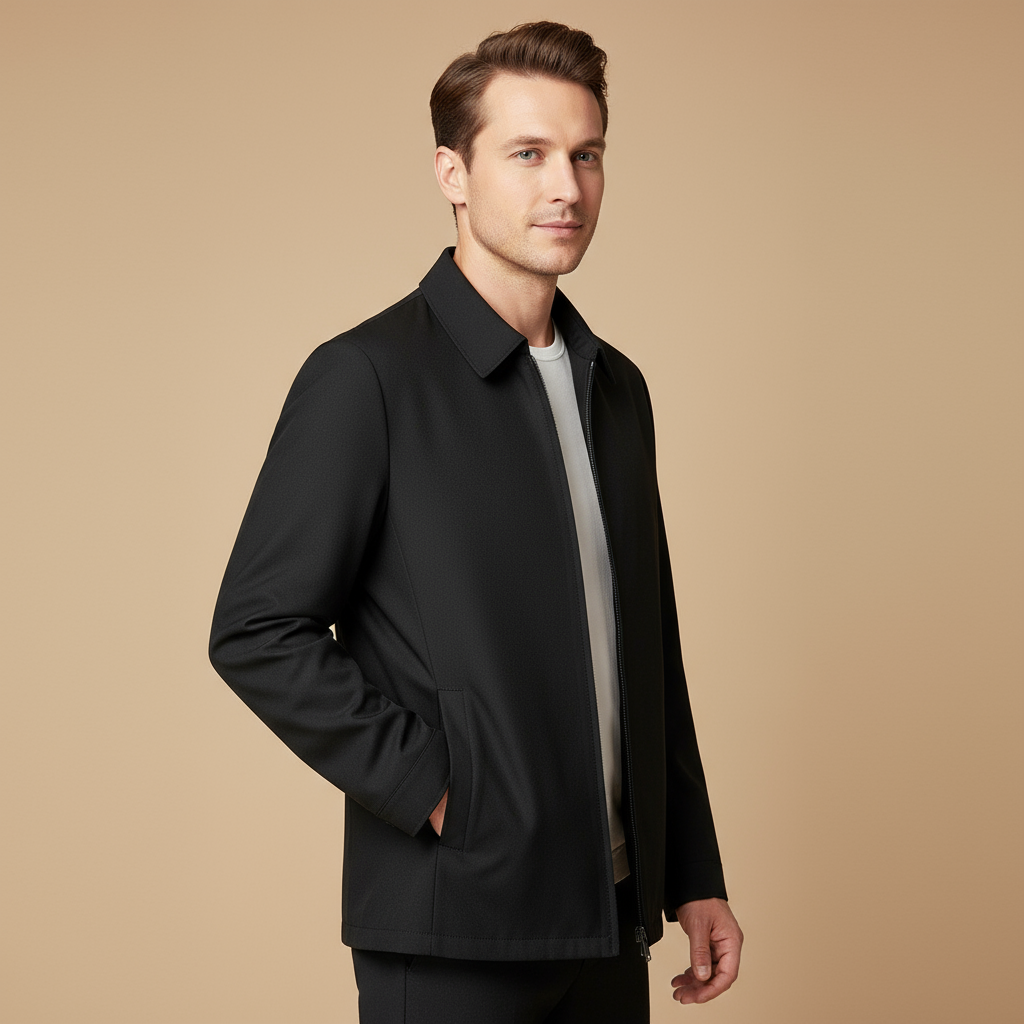 Adolfo Conti Men’s Classic Windbreaker – Lightweight Water-Resistant Jacket