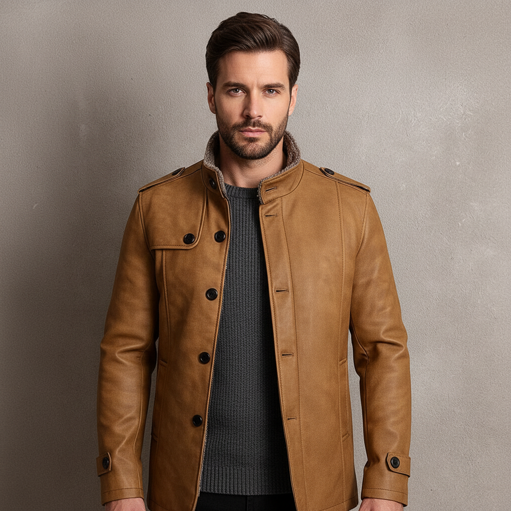 Trenton Men’s Suede Overcoat – Classic Long Soft-Touch Coat