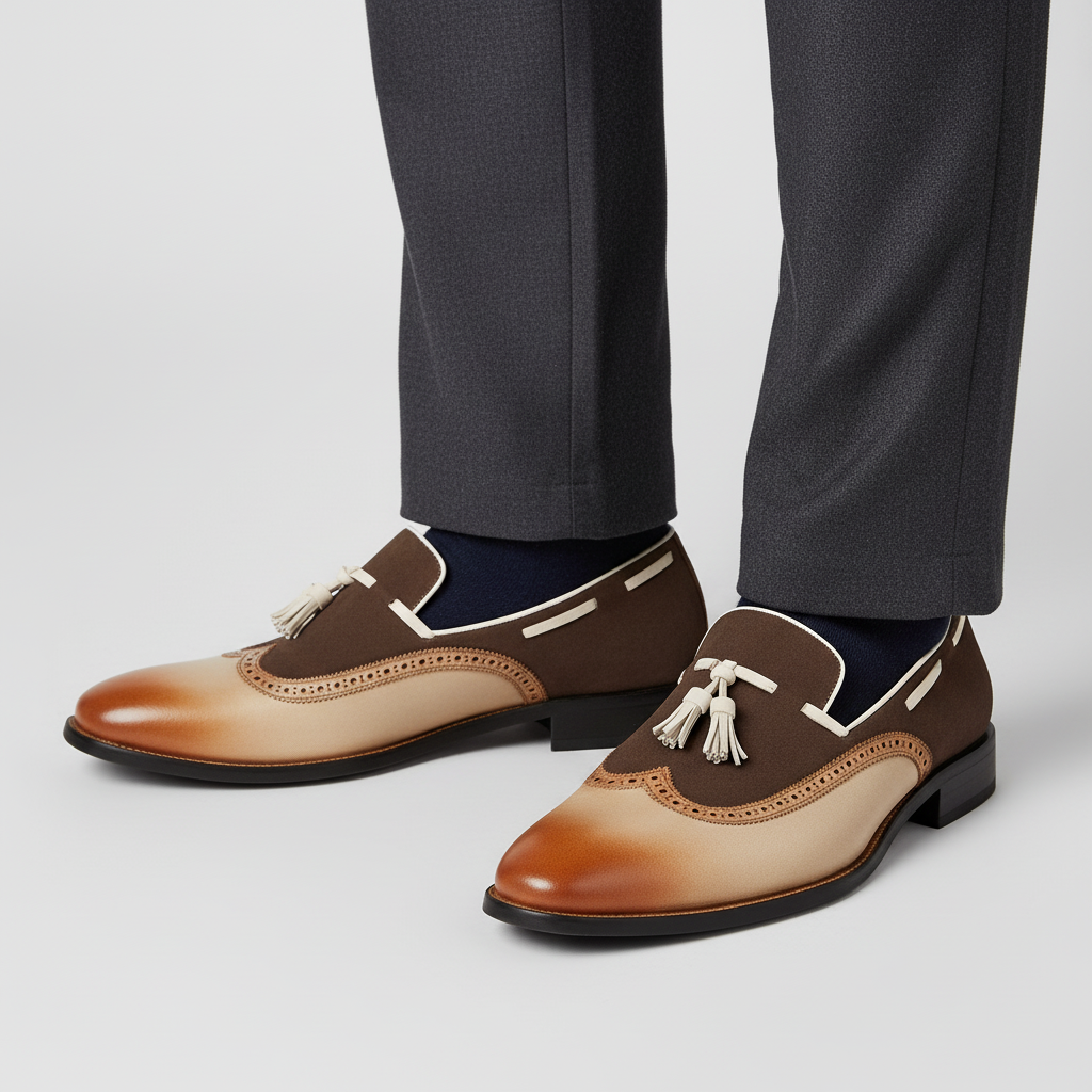 Bellano Men’s Tassel Loafers – Vintage Leather Slip-Ons