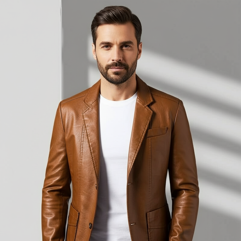 Alessandro Verdi Men’s Leather Jacket – Classic Modern Outerwear