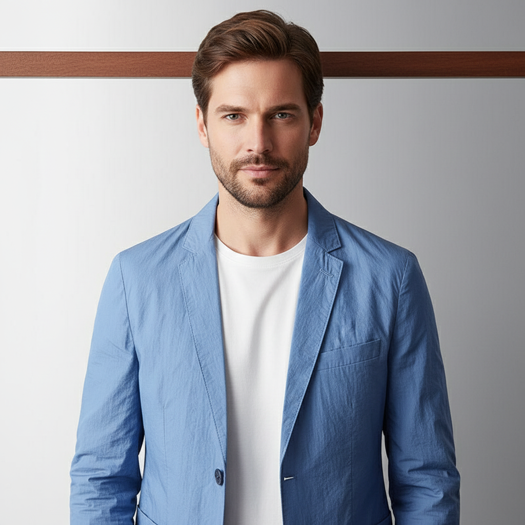 Marcel Cotton Men Button Lightweight Blazer Jacket