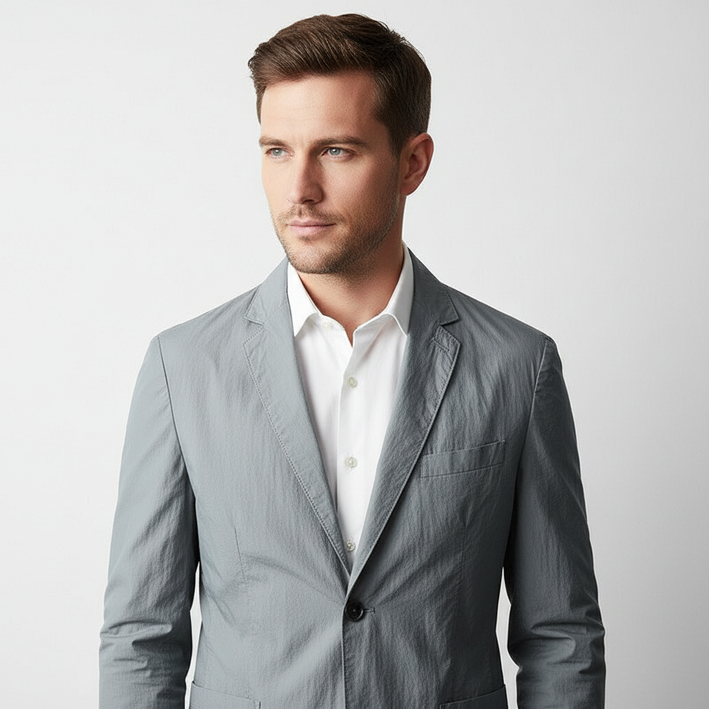 Marcel Cotton Men Button Lightweight Blazer Jacket