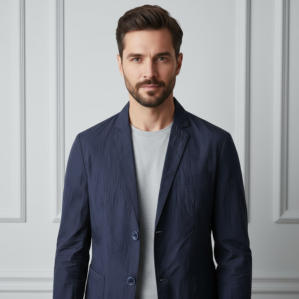 Marcel Cotton Men Button Lightweight Blazer Jacket