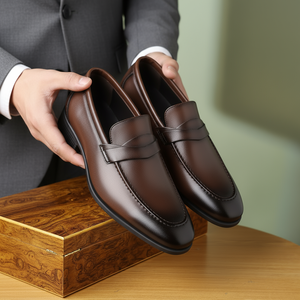 Men Dress Loafers - Stylish Slip-On Dress Shoes Casual Attire | Rubber Sole Shoes