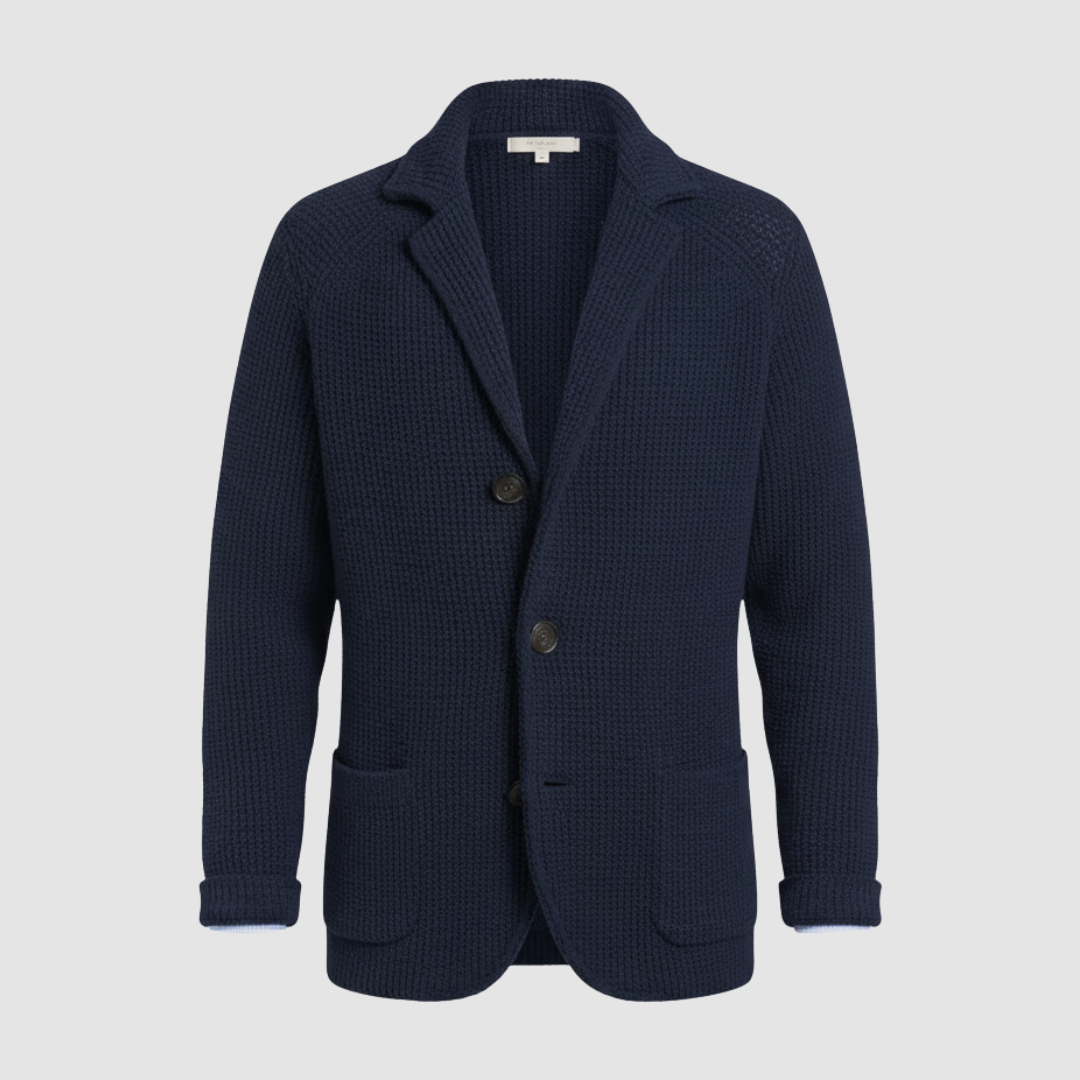 Men’s Honeycomb Knit Blazer – Tailored Soft Jacket | Italian Smart-Casual Elegance