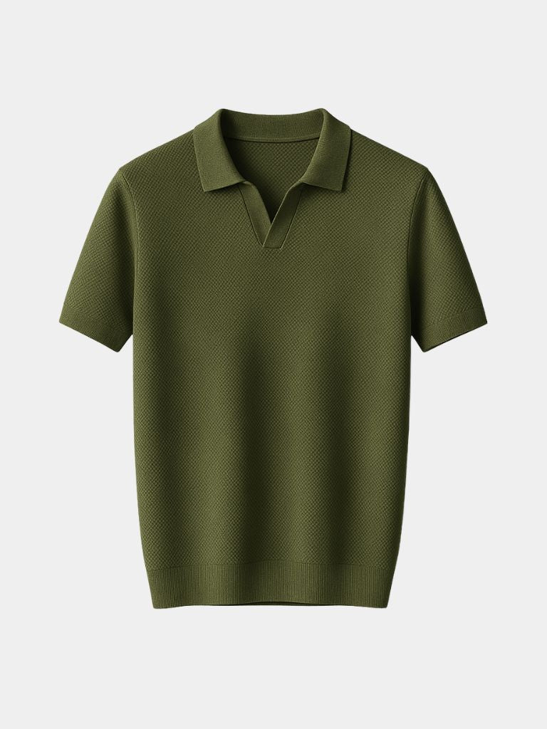Old Money Cotton Polo Shirt – Classic Short-Sleeve Knit Polo for Timeless Style