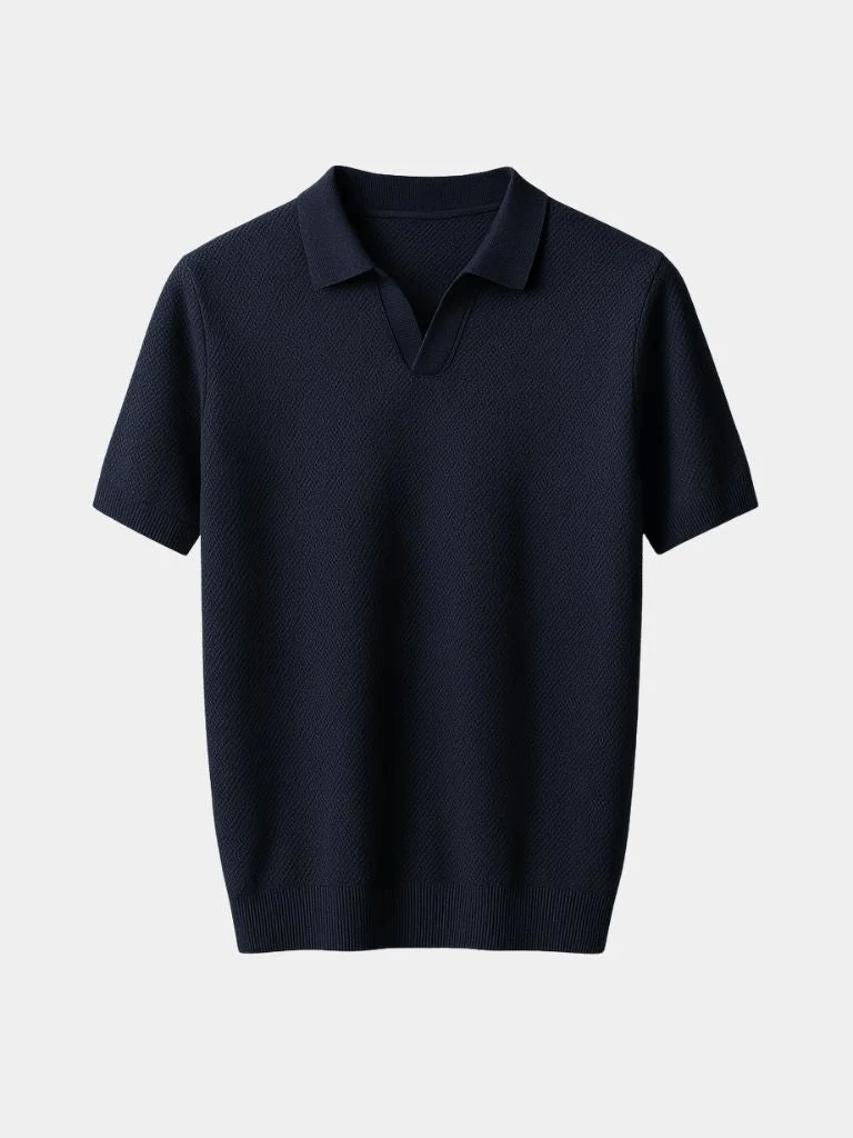 Old Money Cotton Polo Shirt – Classic Short-Sleeve Knit Polo for Timeless Style