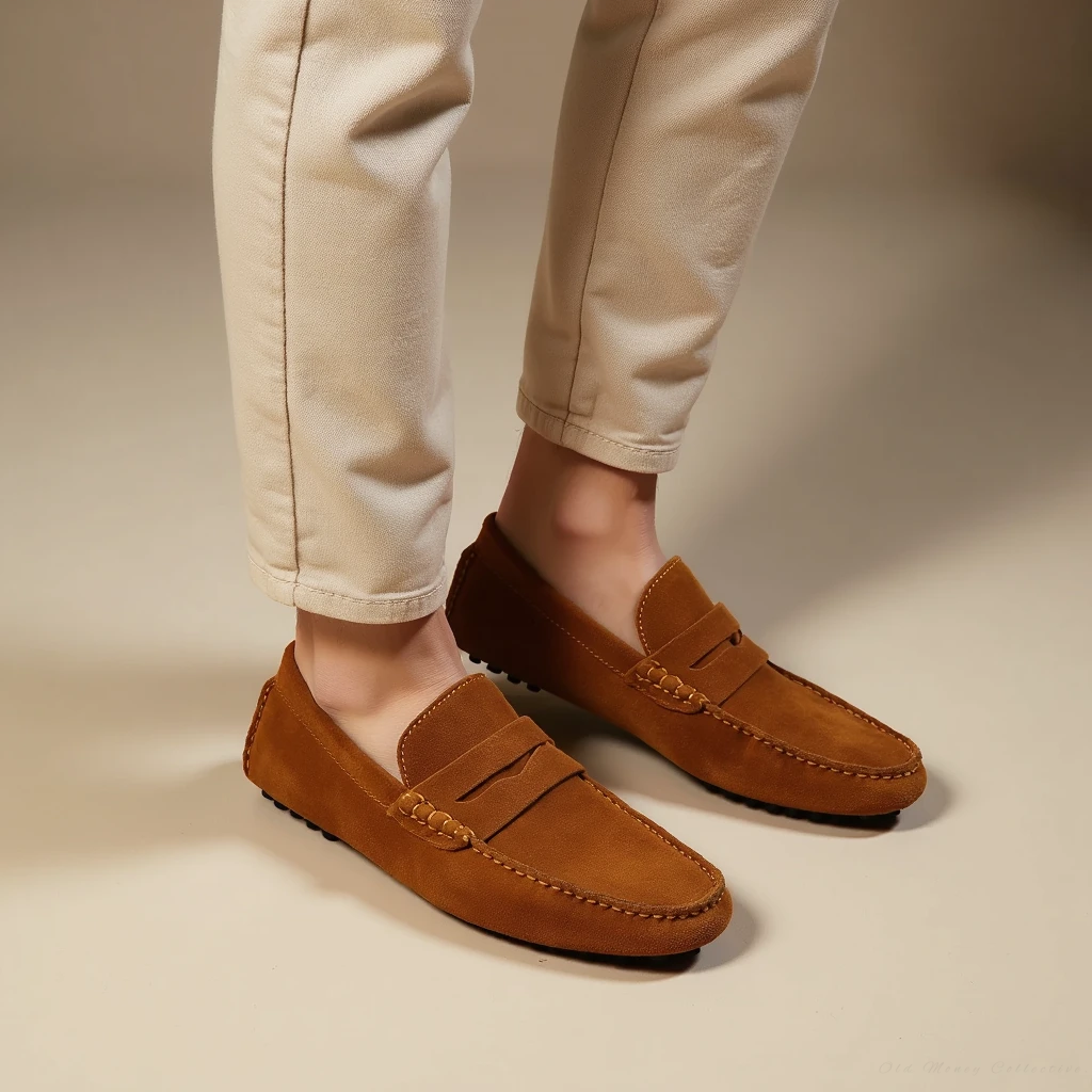 Suede Slip-On Loafers – Classic Casual Dress Shoes with Timeless Style