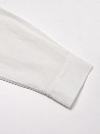 Linen Cotton Turndown Collar Casual Shirt