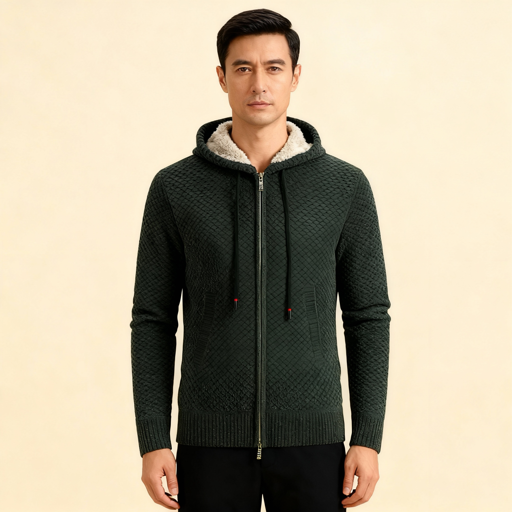Men’s Hooded Zip-Up Vest – Long Sleeve Casual Jacket | Modern Everyday Comfort
