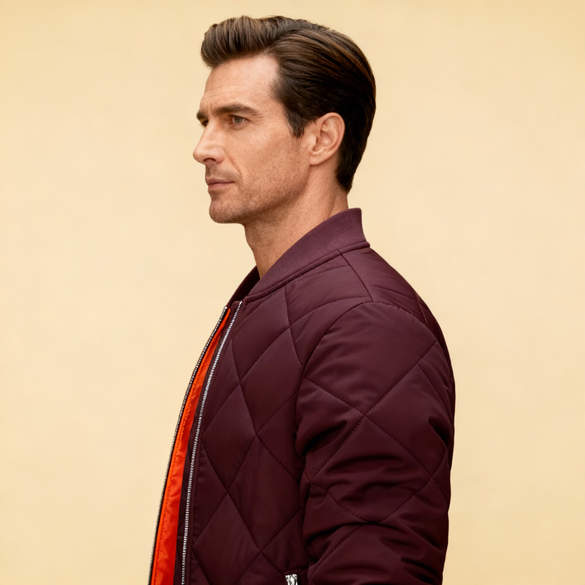 Men’s Quilted Bomber Jacket – Casual Padded Outerwear | Autumn & Winter Street Style