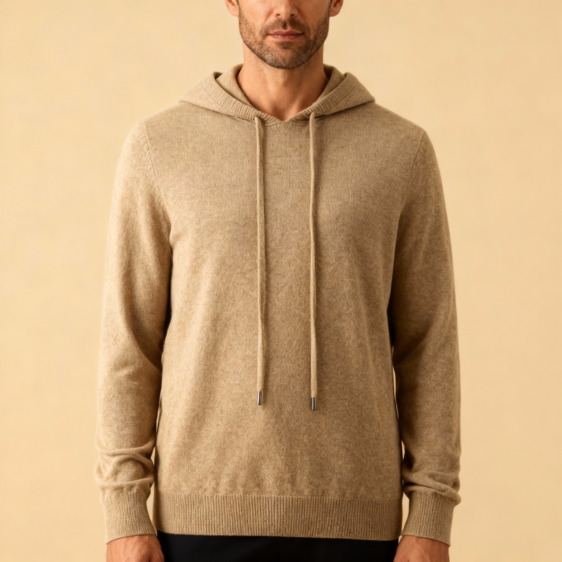 Solorfit Men’s Cashmere Hoodie – Luxury Soft Knit, Warm Lightweight Comfort