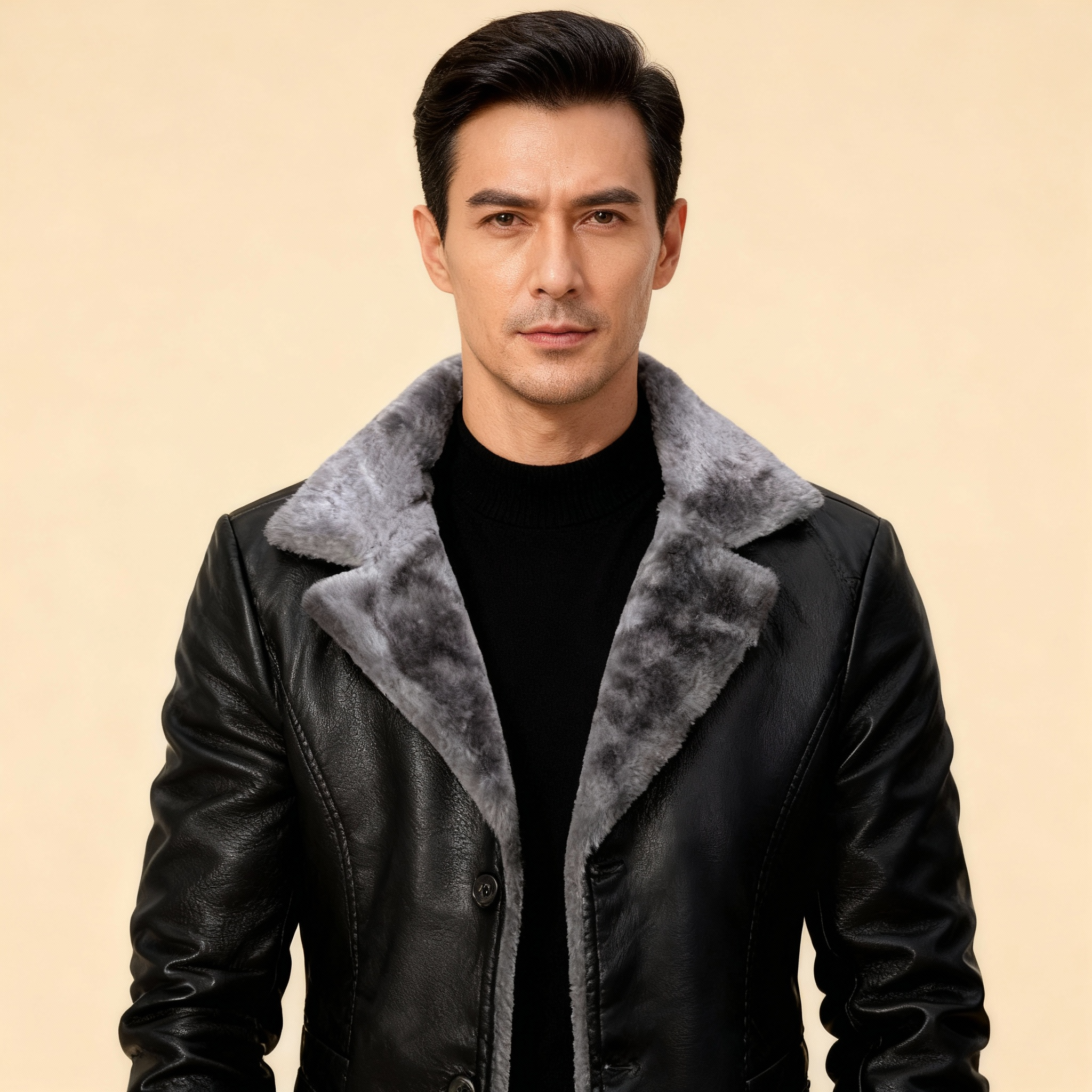 Men’s Long Winter Coat with Sherpa Lining – Warm Insulated Outerwear