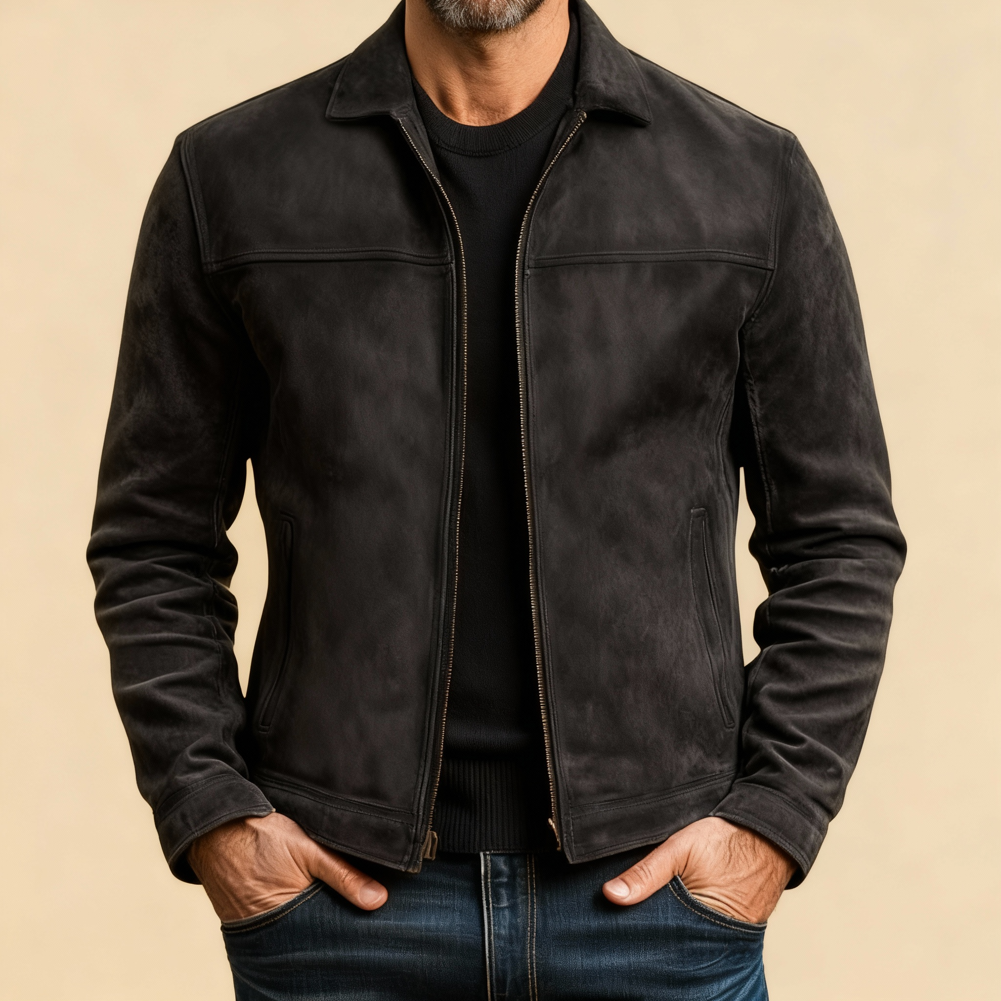 Pedro – Structured Vintage Zip Jacket with Matte Surface
