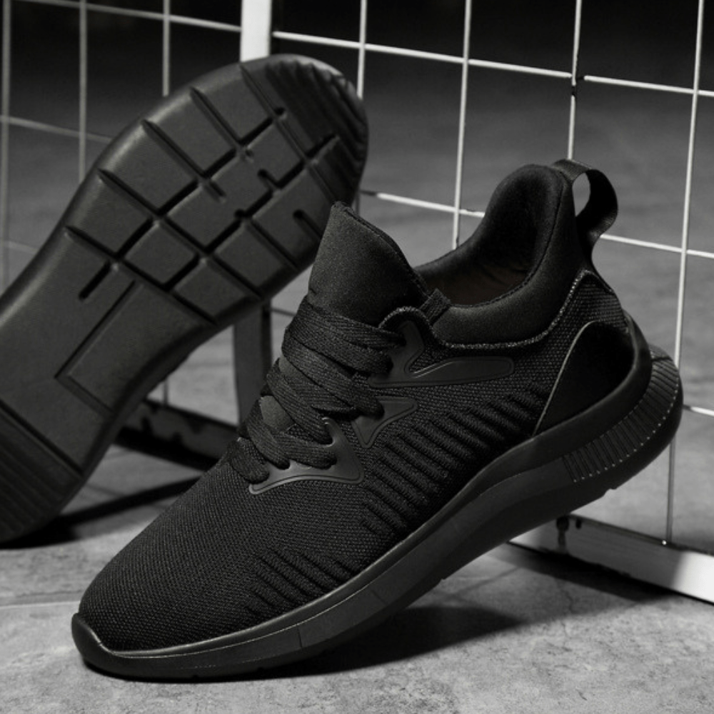 Shadow Noir All-Black Elevated Runners – Sleek 3-Inch Height Increase Sneakers for Men