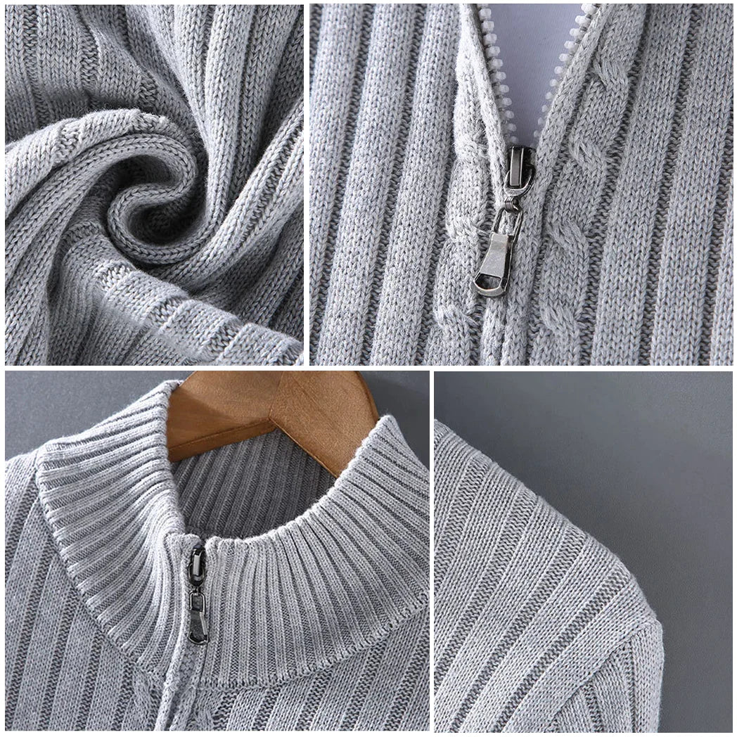 Dominic Full-Zip Casual Cardigan