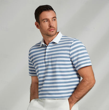 Stripes Casual Cable Knit Polo