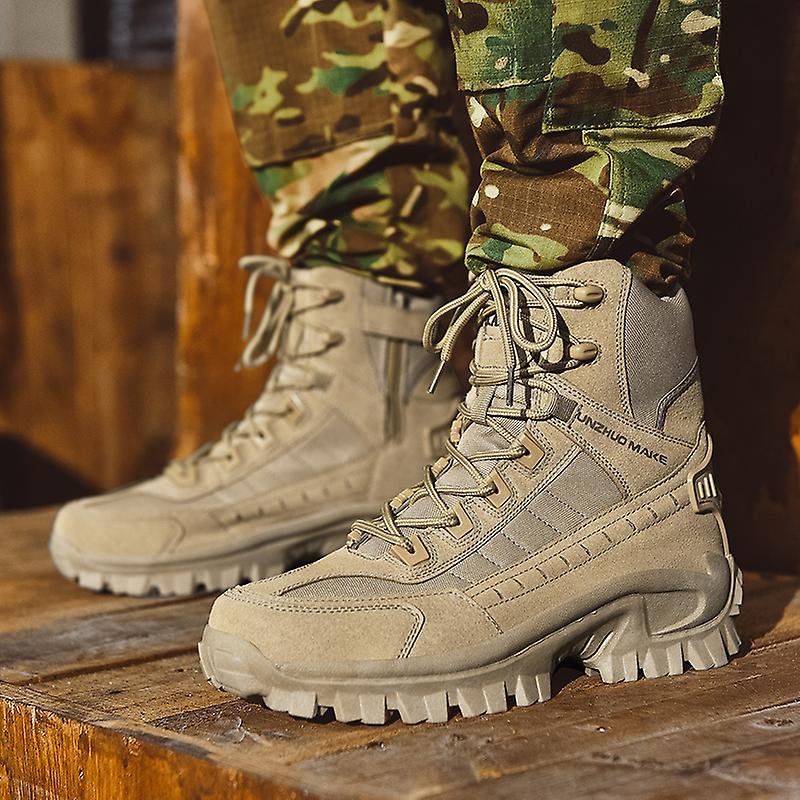Men’s Tactical Boots – High Shaft – Reinforced Toe – Grip Sole – Lace-Up Closure