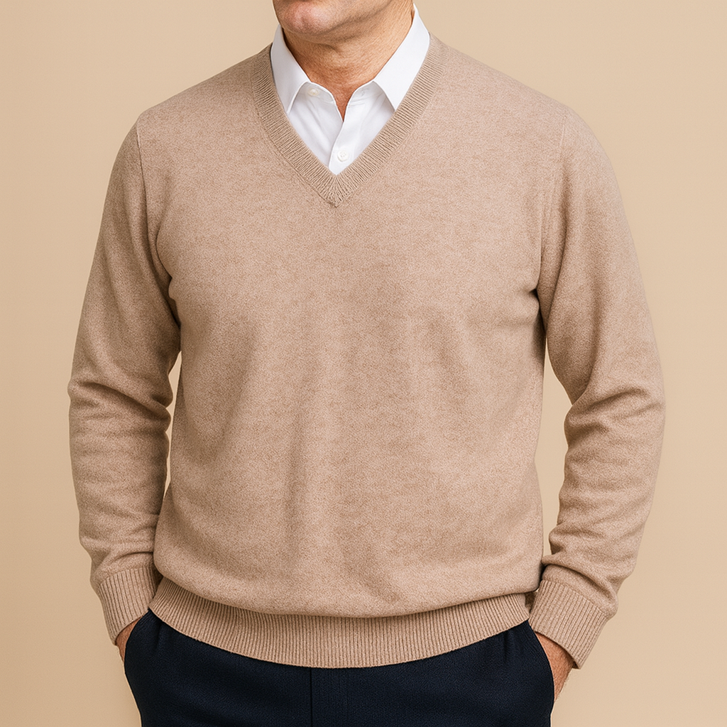 Diederik Luxury V-Neck Sweater – Men’s Soft Knit | Timeless Elegant Layer