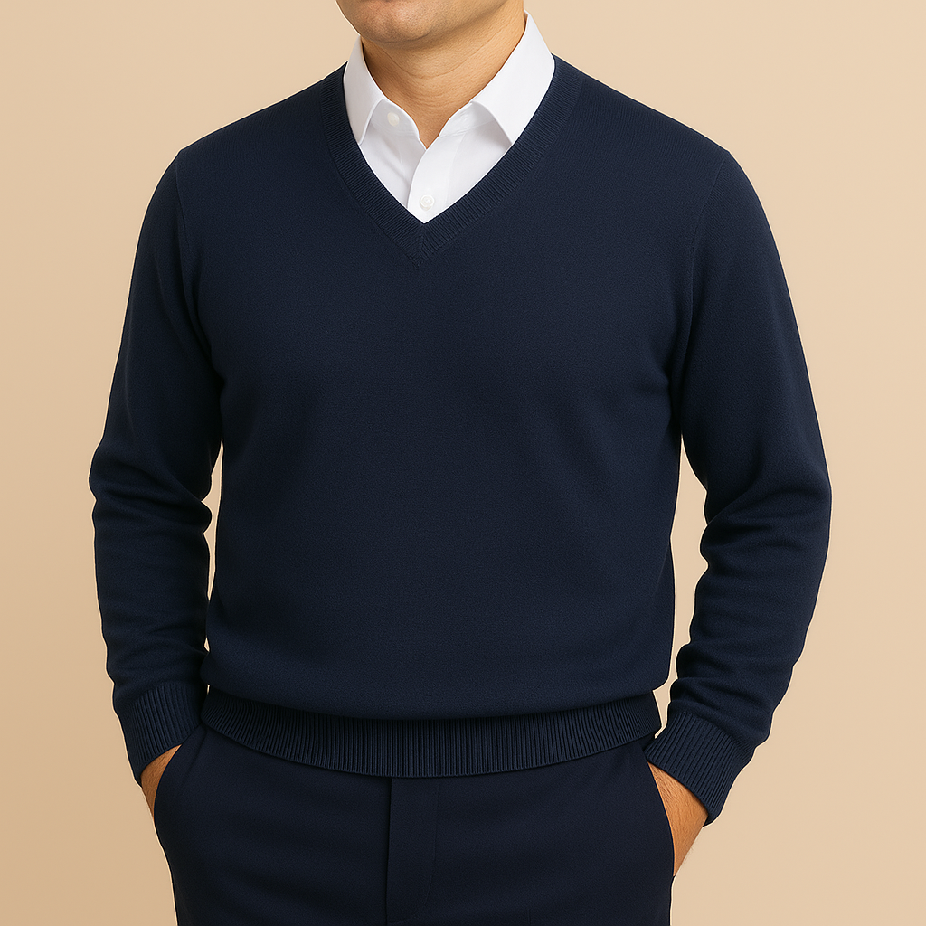 Diederik Luxury V-Neck Sweater – Men’s Soft Knit | Timeless Elegant Layer